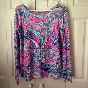 Lilly Pulitzer long sleeved open back blouse